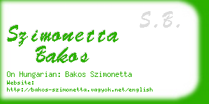 szimonetta bakos business card